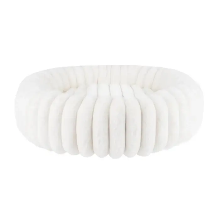 Nordic Paws Ripple Comfort Rund Hundbädd Vit SMALL Begränsat erbjudande